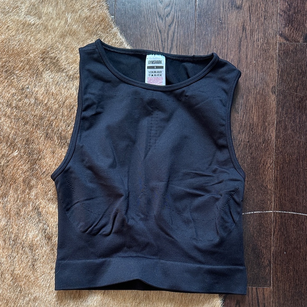Gymshark Black Seamless Crop Top Tank